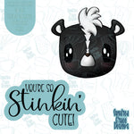 Stinkin Cute Skunk Cookie Cutter with Matching PNG Images for Edible Ink Printers Including Eddie