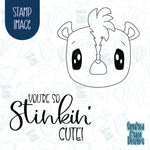 Stinkin Cute Skunk Valentines Day Cookie Cutter with Matching Stamp For Fondant Decorating