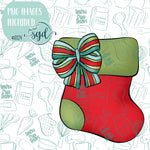 Christmas Stocking with Bow Cookie Cutter STL Files with PNG Images to Match - For 3D Printing and Edible Ink Printers