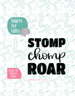 Stomp Chomp Roar Cookie Cutter with PNG Images to Match - Hand Drawn Graphics for Edible Ink Printers