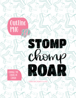 Stomp Chomp Roar PNG Image Set for Edible Ink Printers - Hand Drawn Editable Graphics