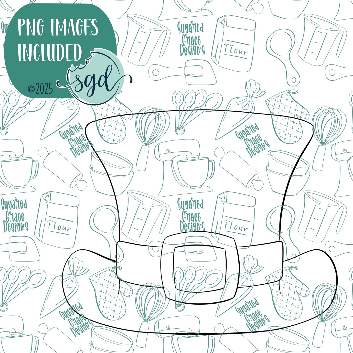 Leprechaun Hat Cookie Cutter for St Patrick's Day with PNG Images to Match - Hand Drawn Graphics for Edible Ink Printers (Copy)