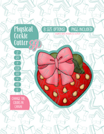 Strawberry with Bow Cookie Cutter with matching PNG