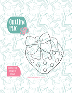 Strawberry with Bow Cookie Cutter with matching PNG