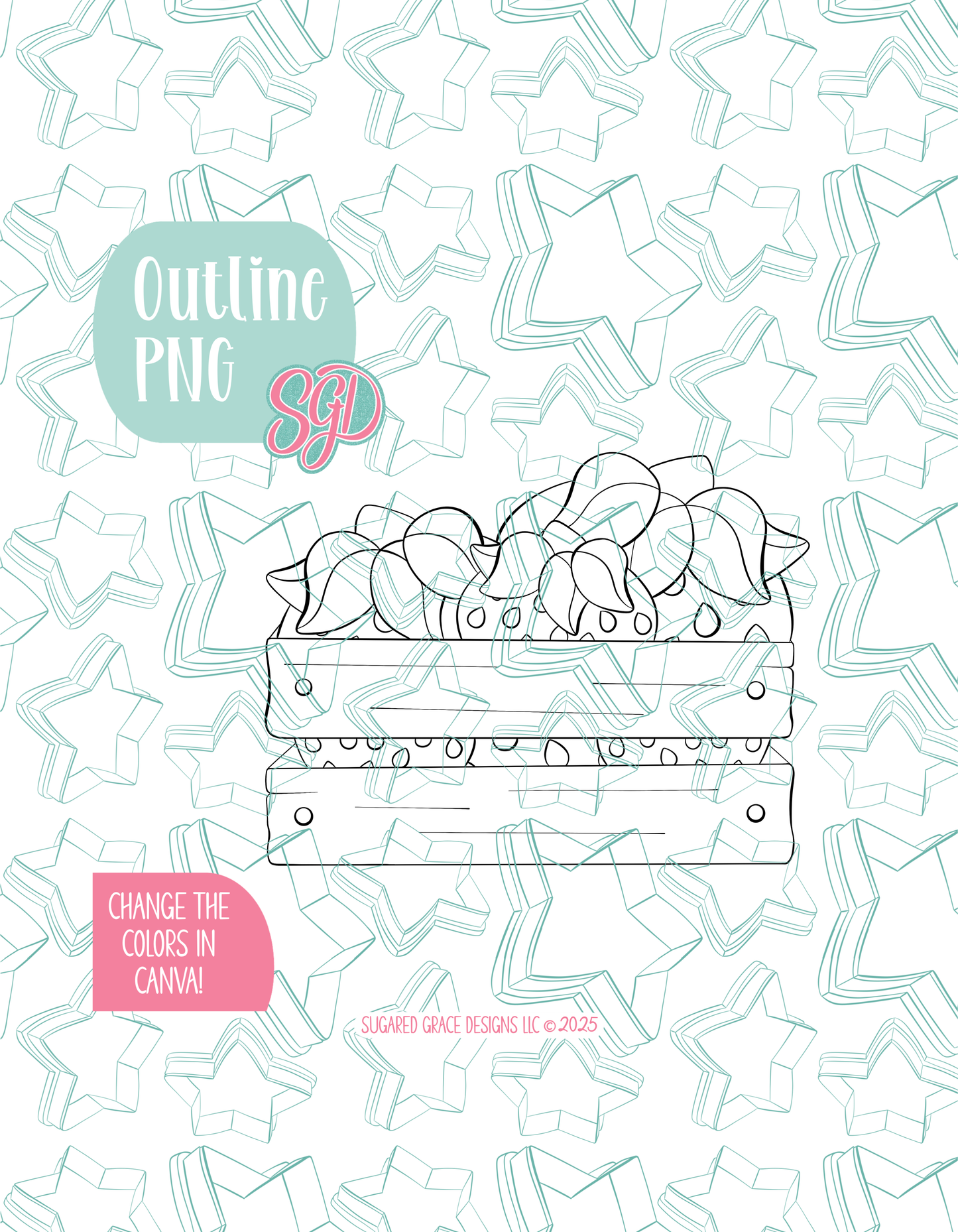 Crate of Strawberries Cookie Cutter STL and PNG set