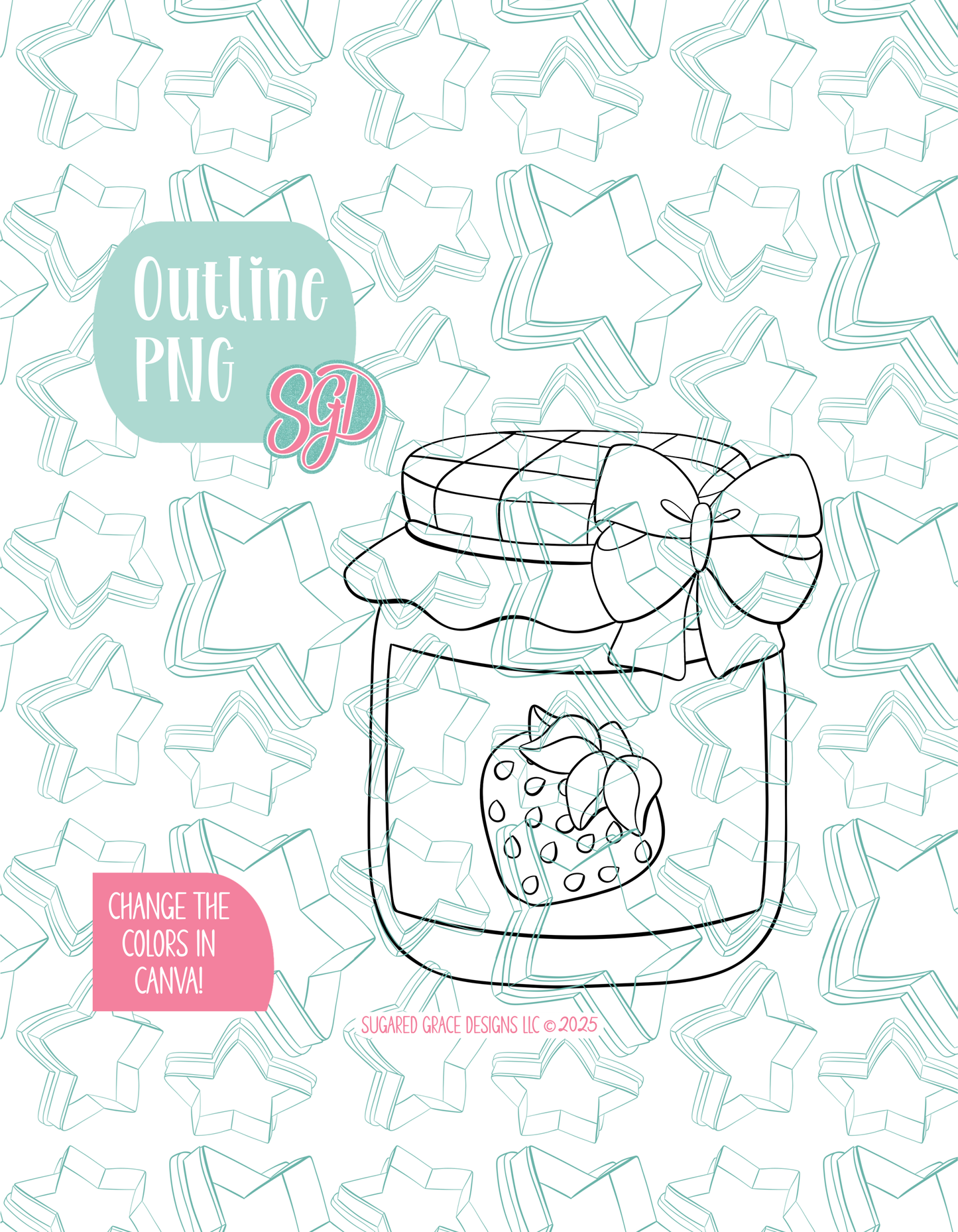 Strawberry Jam Jar Cookie Cutter STL and PNG set