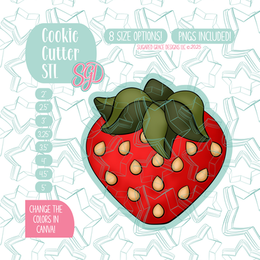 Strawberry Cookie Cutter STL and PNG set