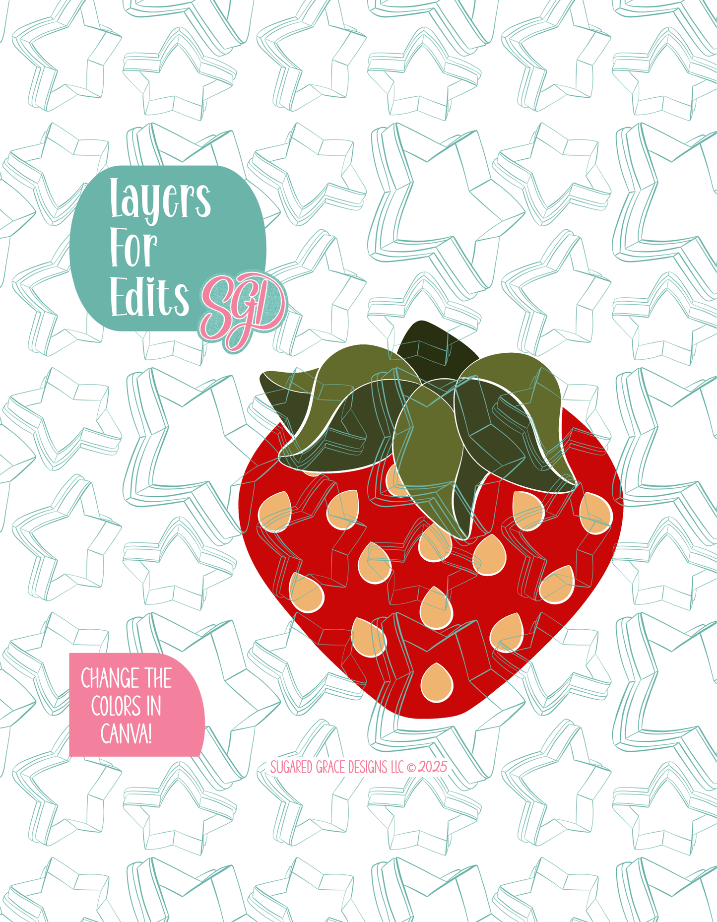 Strawberry Cookie Cutter with matching PNG