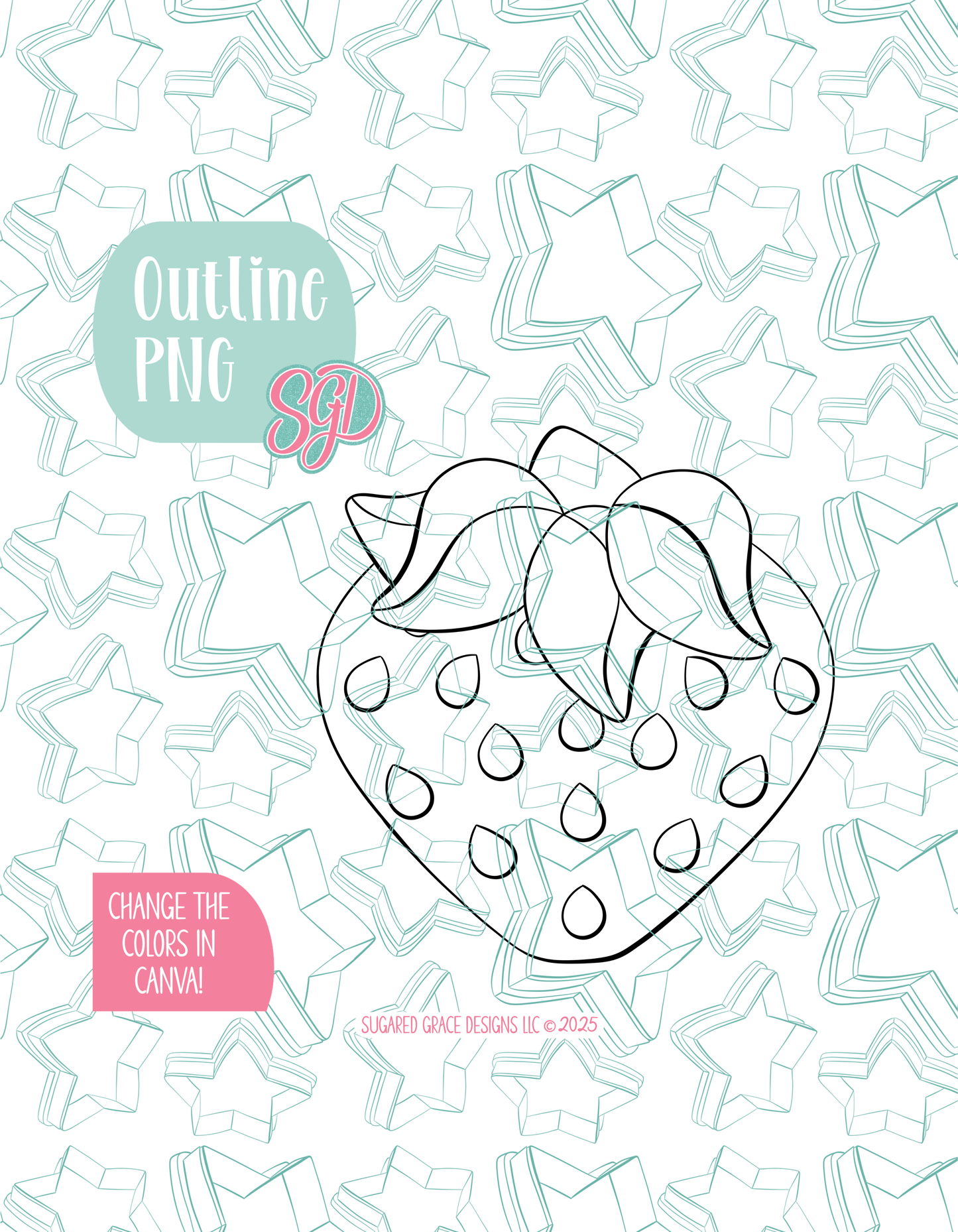 Strawberry Cookie Cutter STL and PNG set