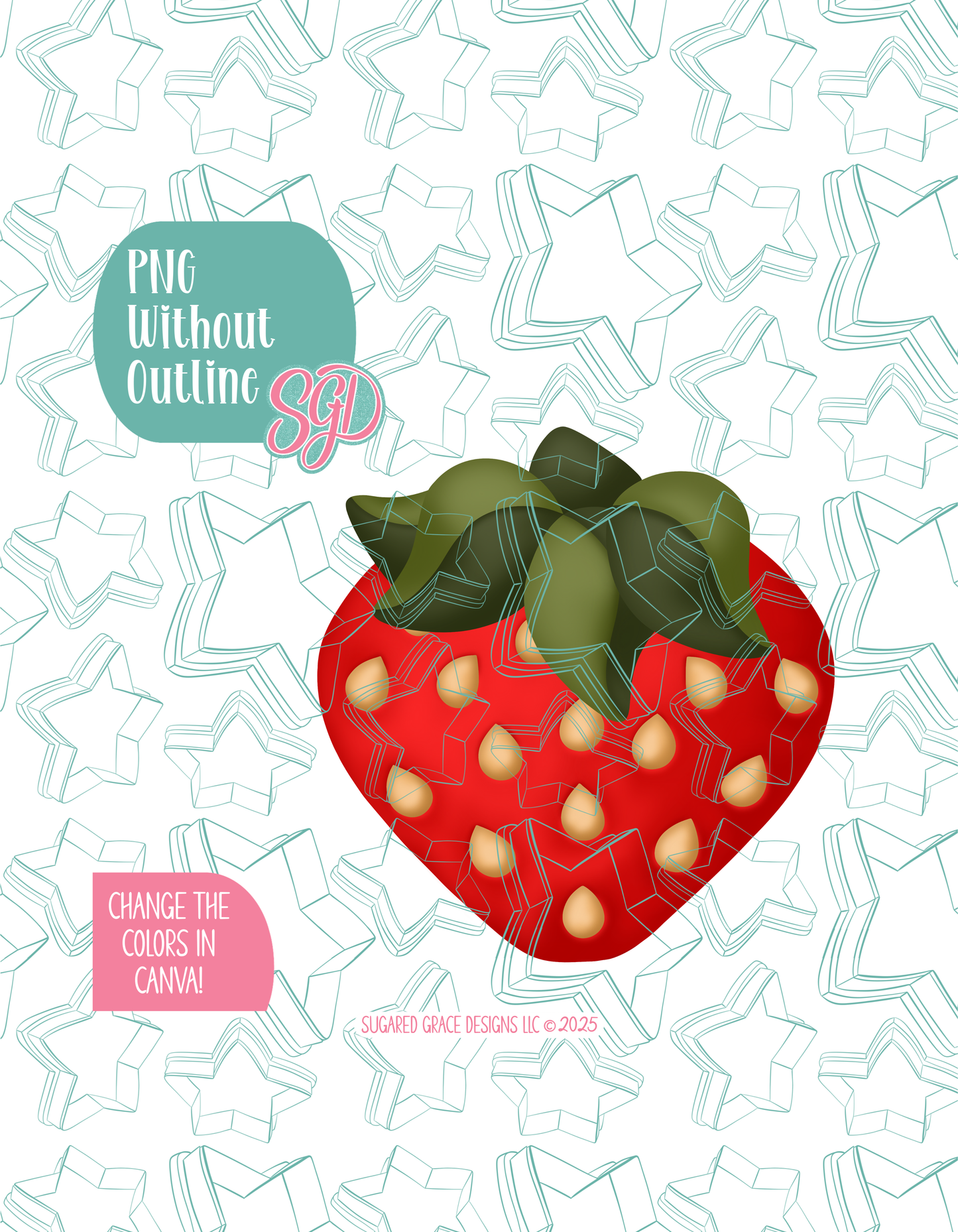Strawberry Cookie Cutter with matching PNG