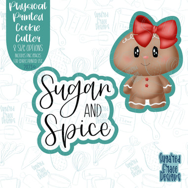 Sugar and Spice Gingerbread Girl Cookie Cutter with png images for edible ink printers including Eddie