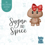 Sugar and Spice Gingerbread Girl Cookie Cutter with png images for edible ink printers including Eddie