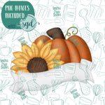 Thanksgiving Sunflower cookie cutter plaque with png images for edible ink printers including Eddie