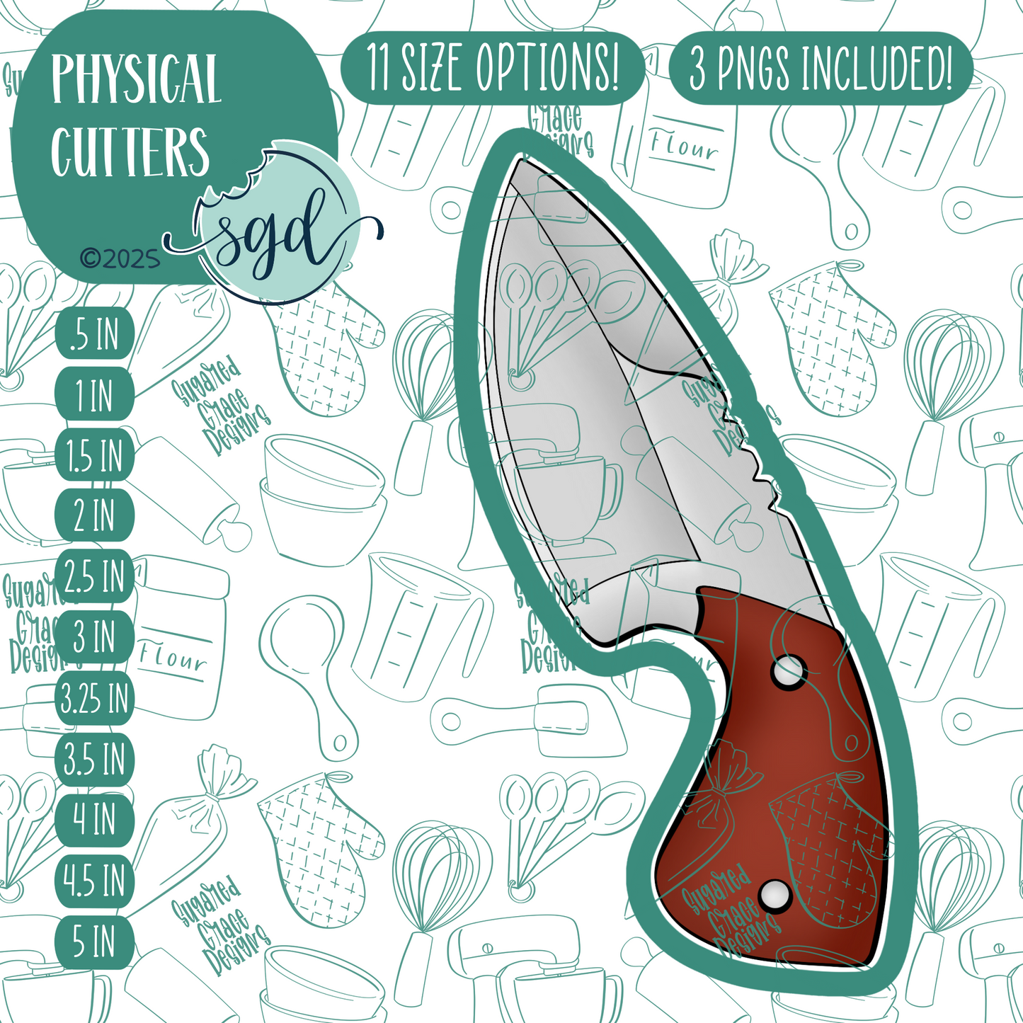 Survival Cookie Cutter with PNG Images to Match - Hand Drawn Graphics for Edible Ink Printers