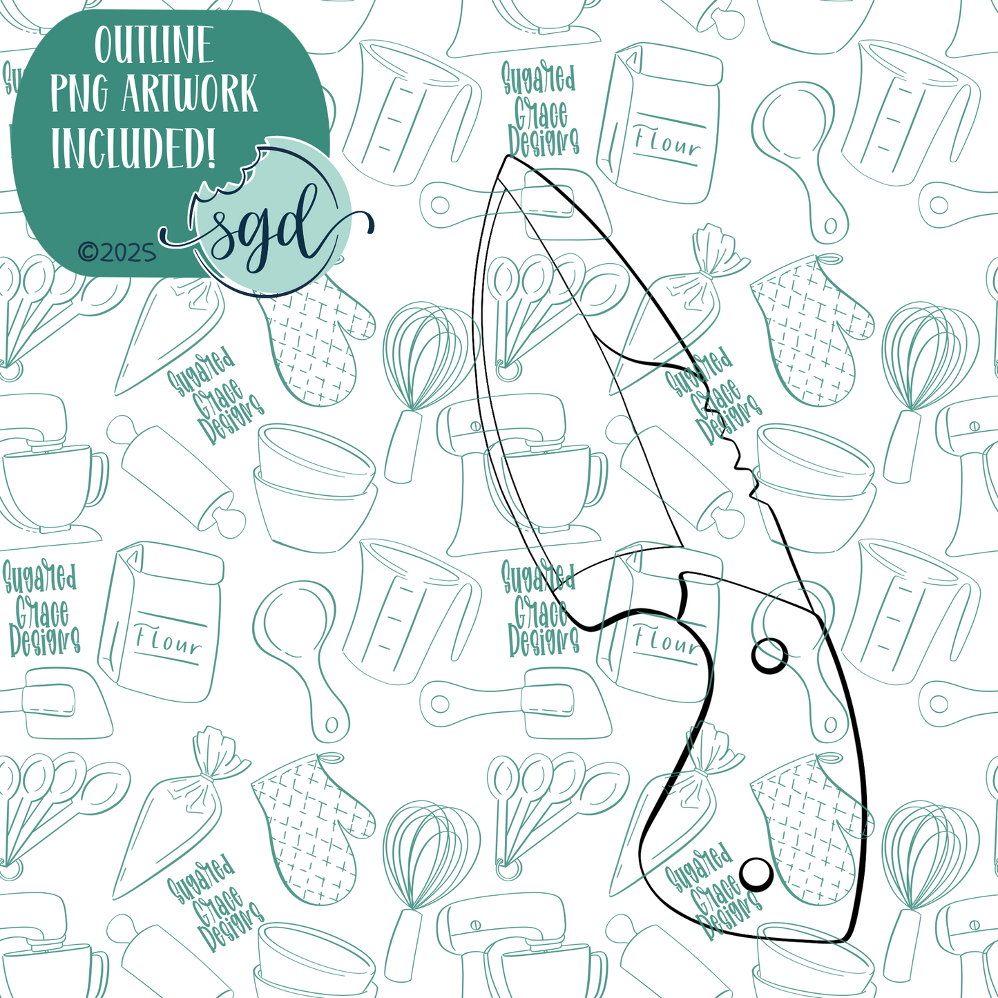 Survival Cookie Cutter with PNG Images to Match - Hand Drawn Graphics for Edible Ink Printers