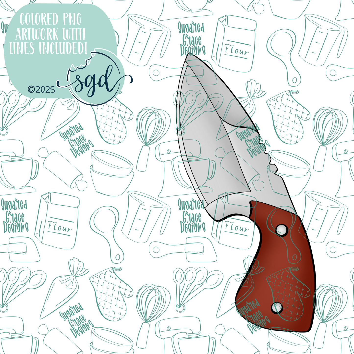 Survival Knife Cutter STL File with PNG Images to Match - For 3D Printing and Edible Ink Printers