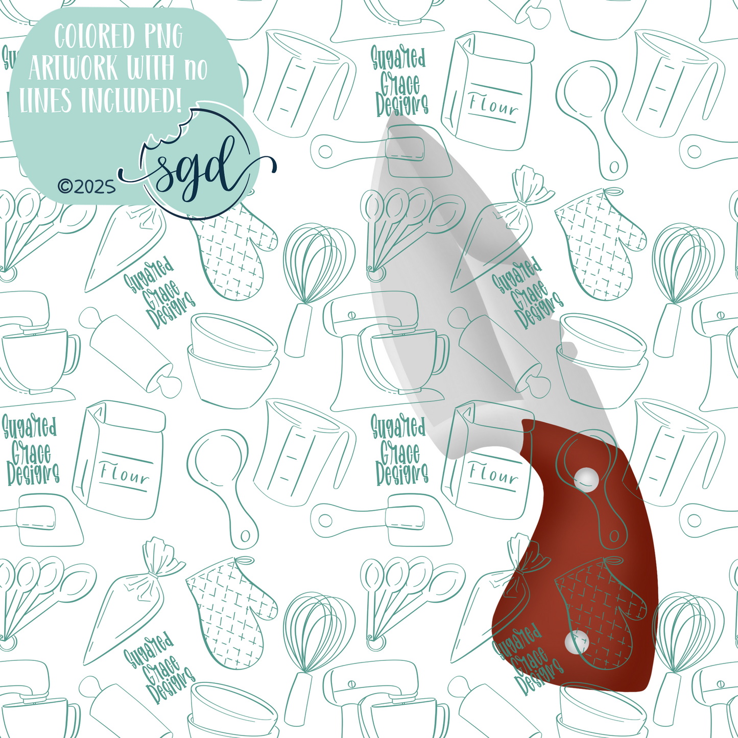 Survival Knife Cutter STL File with PNG Images to Match - For 3D Printing and Edible Ink Printers