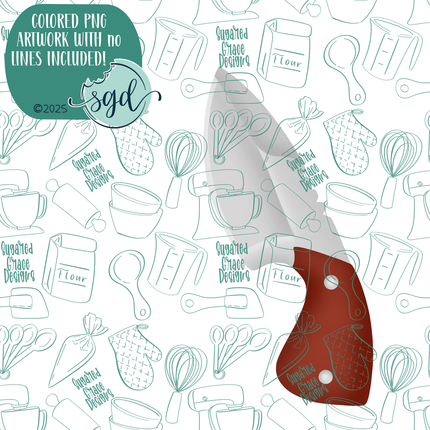 Survival Cookie Cutter with PNG Images to Match - Hand Drawn Graphics for Edible Ink Printers