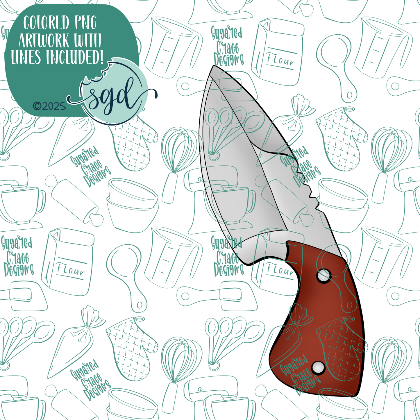 Survival Cookie Cutter with PNG Images to Match - Hand Drawn Graphics for Edible Ink Printers