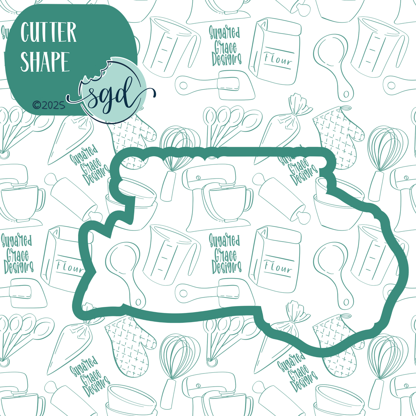 Sound the Alarm Plaque Cookie Cutter with PNG Images to Match - Hand Drawn Graphics for Edible Ink Printers