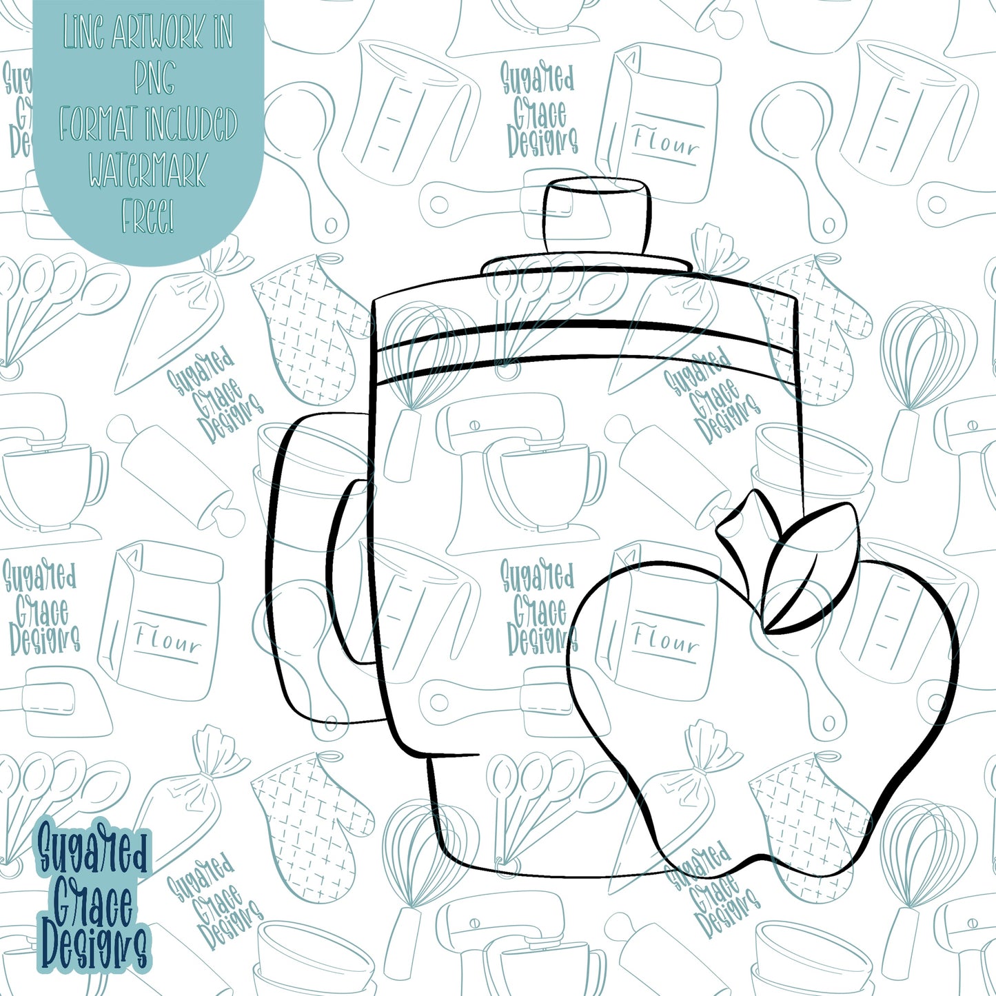 Teacher Appreciation Travel Mug Cookie Cutter STL Files for 3D Printing with Matching Printable PNG Images for Edible Ink Printers Including Eddie