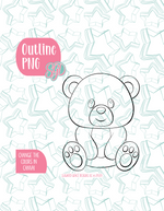 Teddy Bear PNG Image Set for Edible Ink Printers - Hand Drawn Editable Graphics