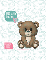 Teddy Bear Cookie Cutter with PNG Images to Match - Hand Drawn Graphics for Edible Ink Printers