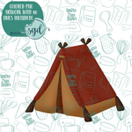 Tent Cookie Cutter with PNG Images to Match - Hand Drawn Graphics for Edible Ink Printers
