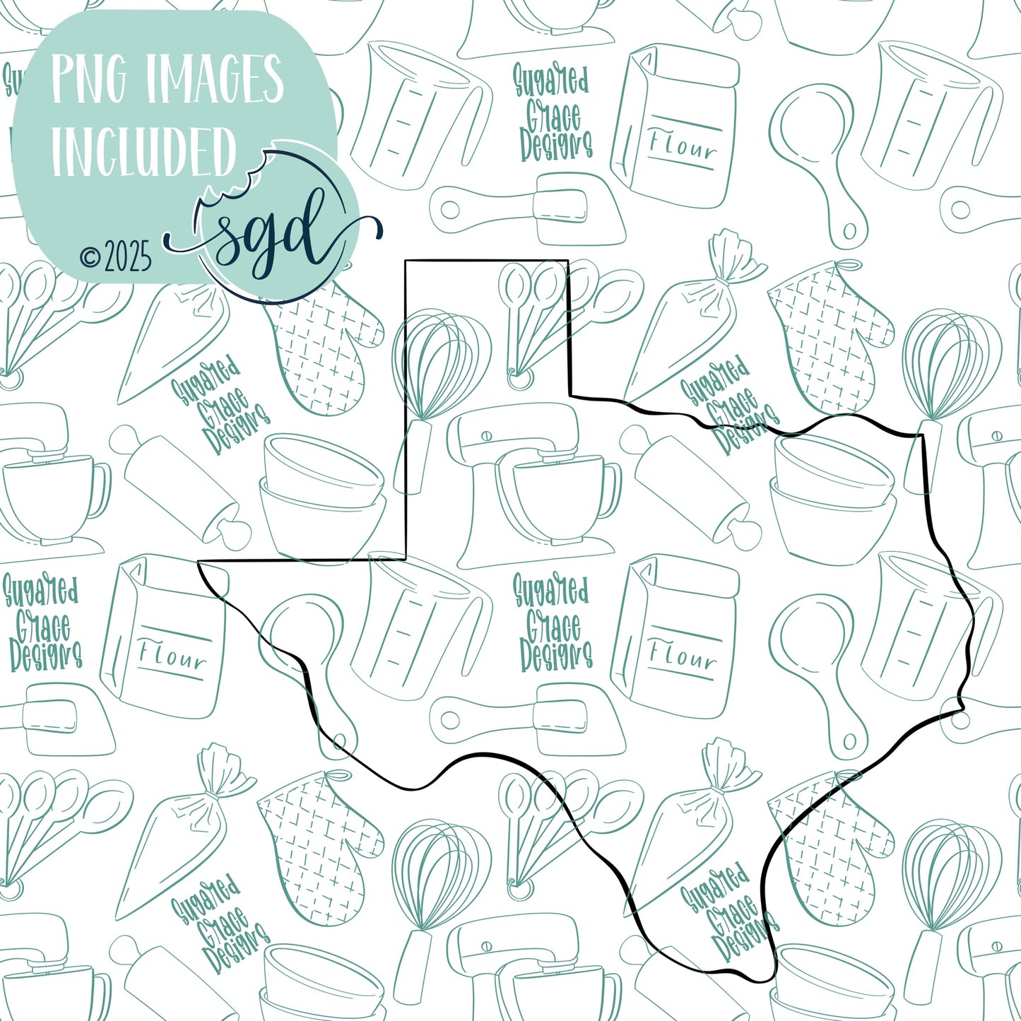 Texas State Cookie Cutter STL Files with PNG Images to Match - For 3D Printing and Edible Ink Printers