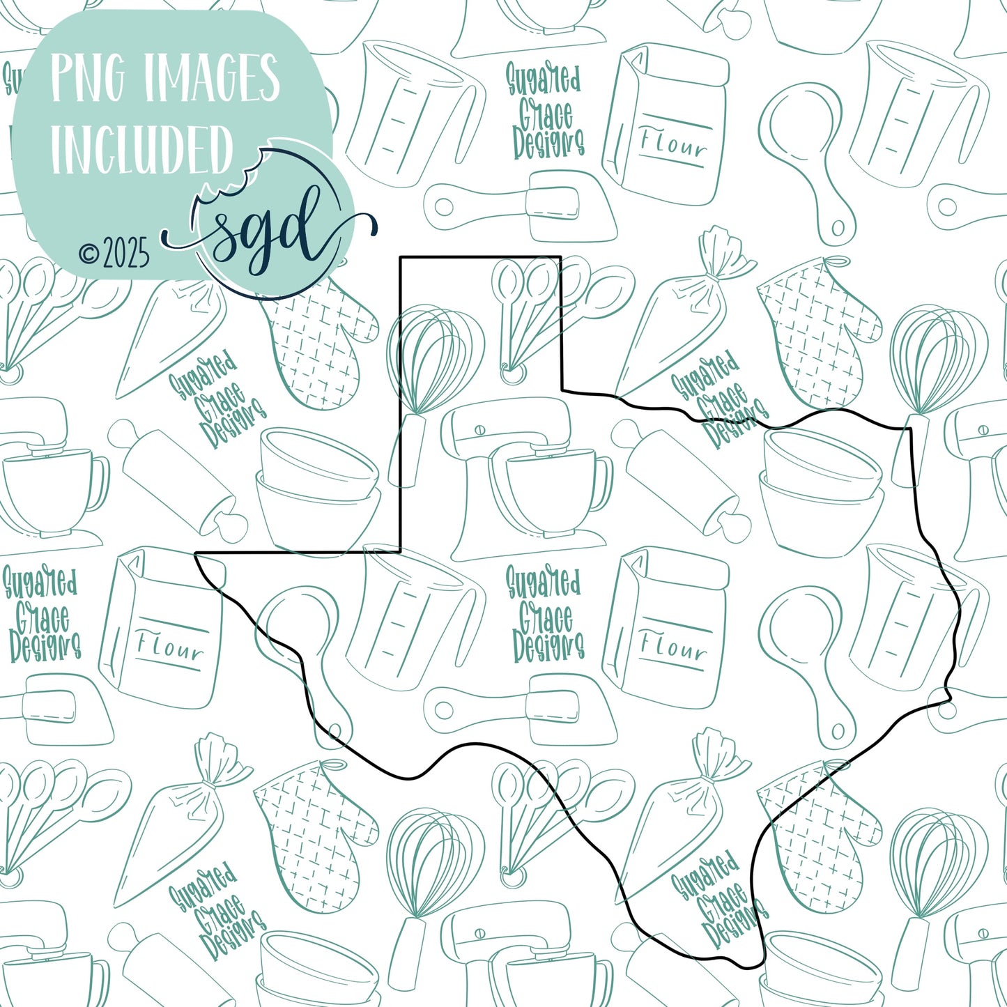 Texas State Cookie Cutter STL Files with PNG Images to Match - For 3D Printing and Edible Ink Printers