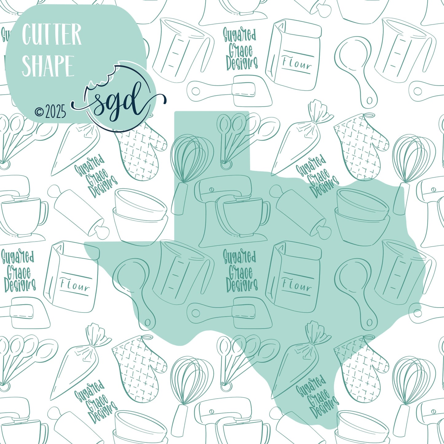 Texas State Cookie Cutter STL Files with PNG Images to Match - For 3D Printing and Edible Ink Printers