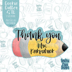 Thank You Pencil Teacher Appreciation Cookie Cutter STL Files for 3D Printing with Matching Printable PNG Images for Edible Ink Printers Including Eddie