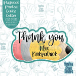 Teacher Appreciation Thank You Pencil Cookie Cutter With Matching PNG Images for Edible Ink Printers Including Eddie