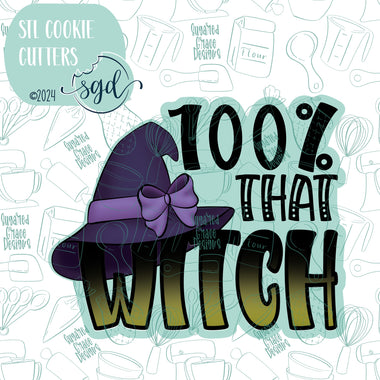 That Witch Pun Word Plaque Cookie Cutter STL Files with PNG Images to Match - For 3D Printing and Edible Ink Printers