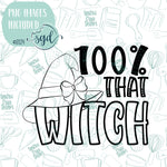 That Witch Pun Word Plaque Cookie Cutter STL Files with PNG Images to Match - For 3D Printing and Edible Ink Printers