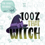 That Witch Pun Word Plaque Cookie Cutter STL Files with PNG Images to Match - For 3D Printing and Edible Ink Printers