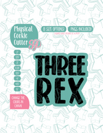 Three Rex Cookie Cutter with PNG Images to Match - Hand Drawn Graphics for Edible Ink Printers