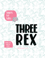 Three Rex PNG Image Set for Edible Ink Printers - Hand Drawn Editable Graphics