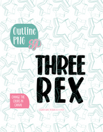 Three Rex Cookie Cutter with PNG Images to Match - Hand Drawn Graphics for Edible Ink Printers