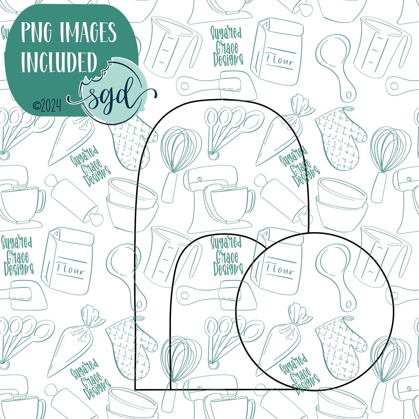 Easter Tomb Cookie Cutter with PNG Images to Match - Hand Drawn Graphics for Edible Ink Printers