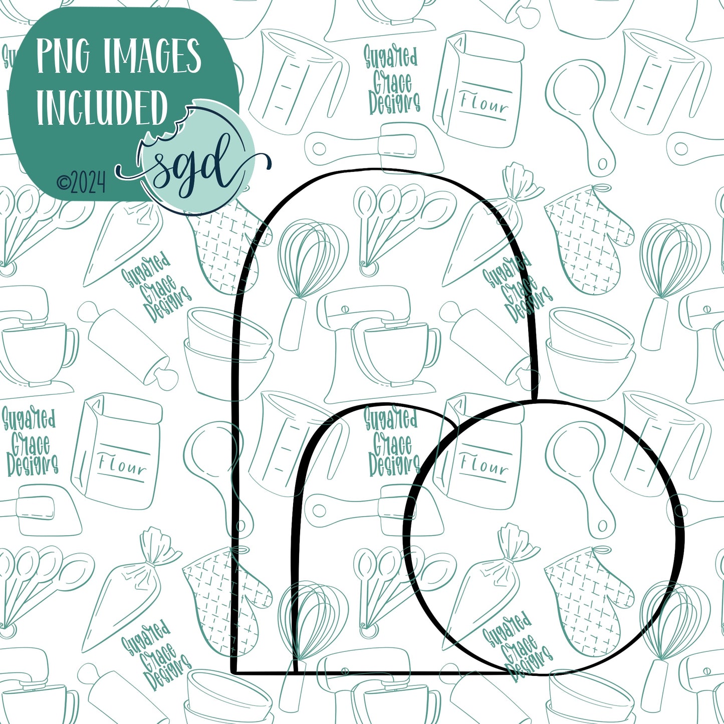 Easter Tomb Cookie Cutter with PNG Images to Match - Hand Drawn Graphics for Edible Ink Printers