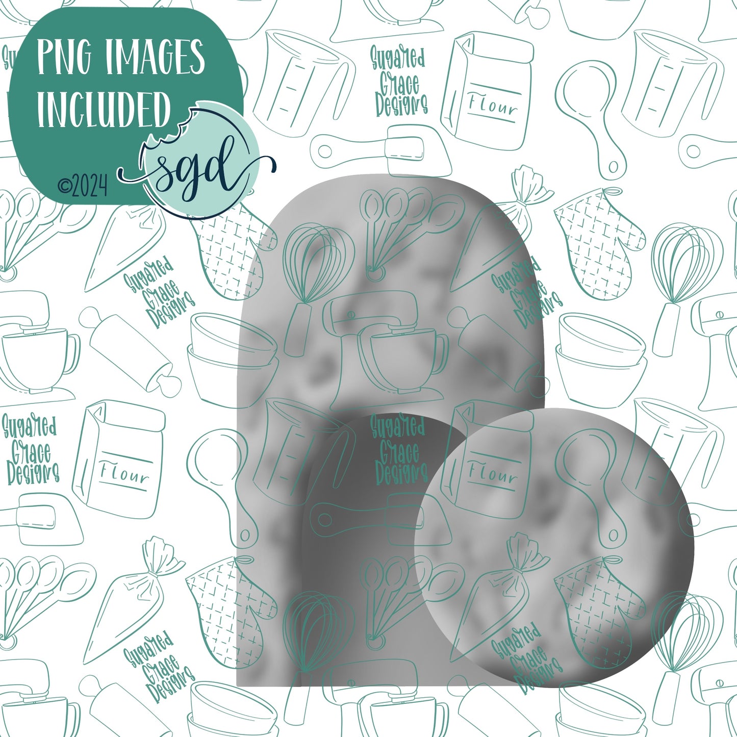 Easter Tomb Cookie Cutter with PNG Images to Match - Hand Drawn Graphics for Edible Ink Printers