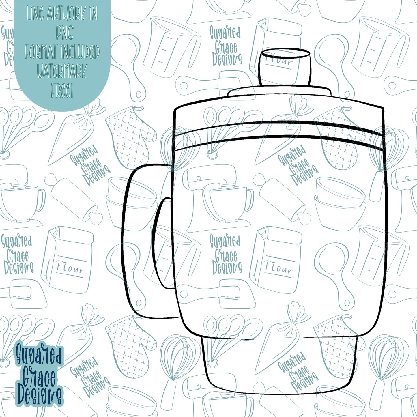 Pink Travel Mug Cookie Cutter STL Files for 3D Printing with Matching Printable PNG Images for Edible Ink Printers Including Eddie