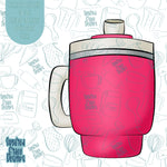 Pink Travel Mug Cookie Cutter STL Files for 3D Printing with Matching Printable PNG Images for Edible Ink Printers Including Eddie