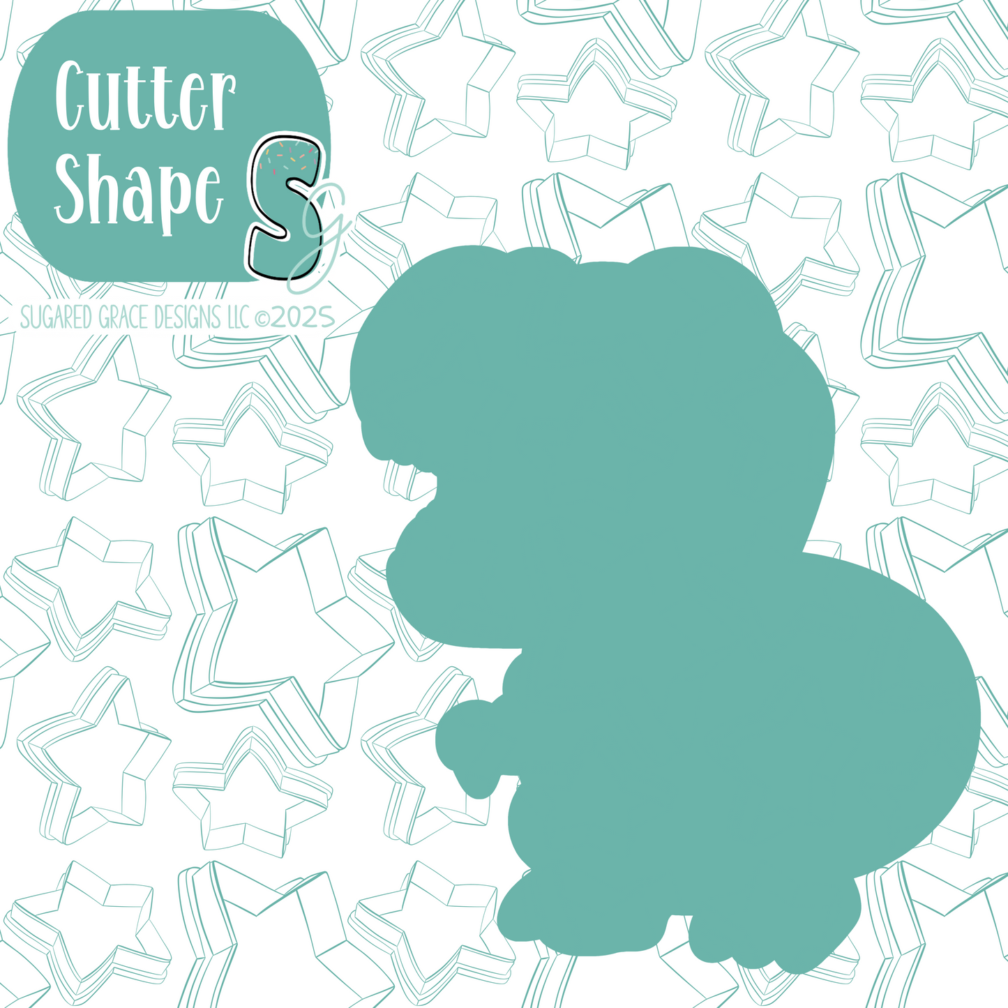 Green T-Rex Dinosaur Cookie Cutter with PNG Images to Match - Hand Drawn Graphics for Edible Ink Printers