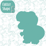 Green T-Rex Dinosaur Cookie Cutter with PNG Images to Match - Hand Drawn Graphics for Edible Ink Printers