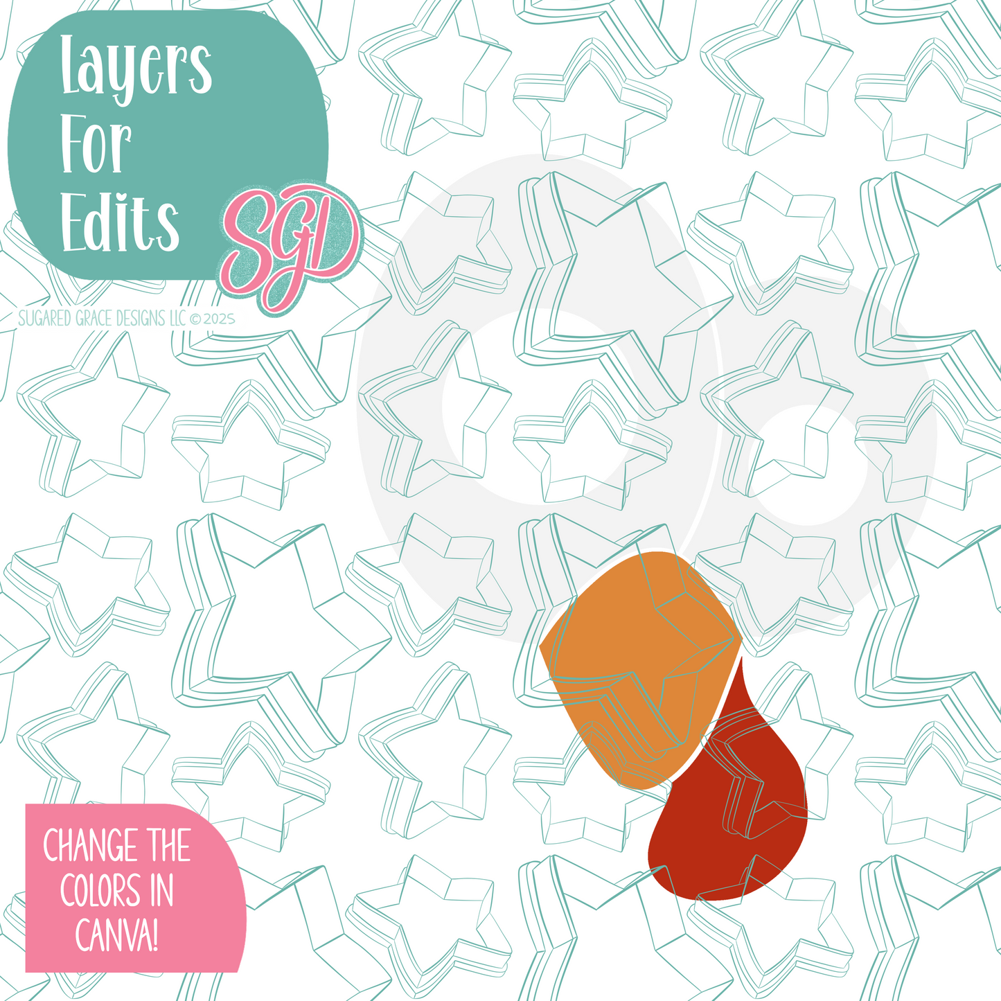 Turkey Eyes Cookie Cutter with PNG Images to Match - Hand Drawn Graphics for Edible Ink Printers