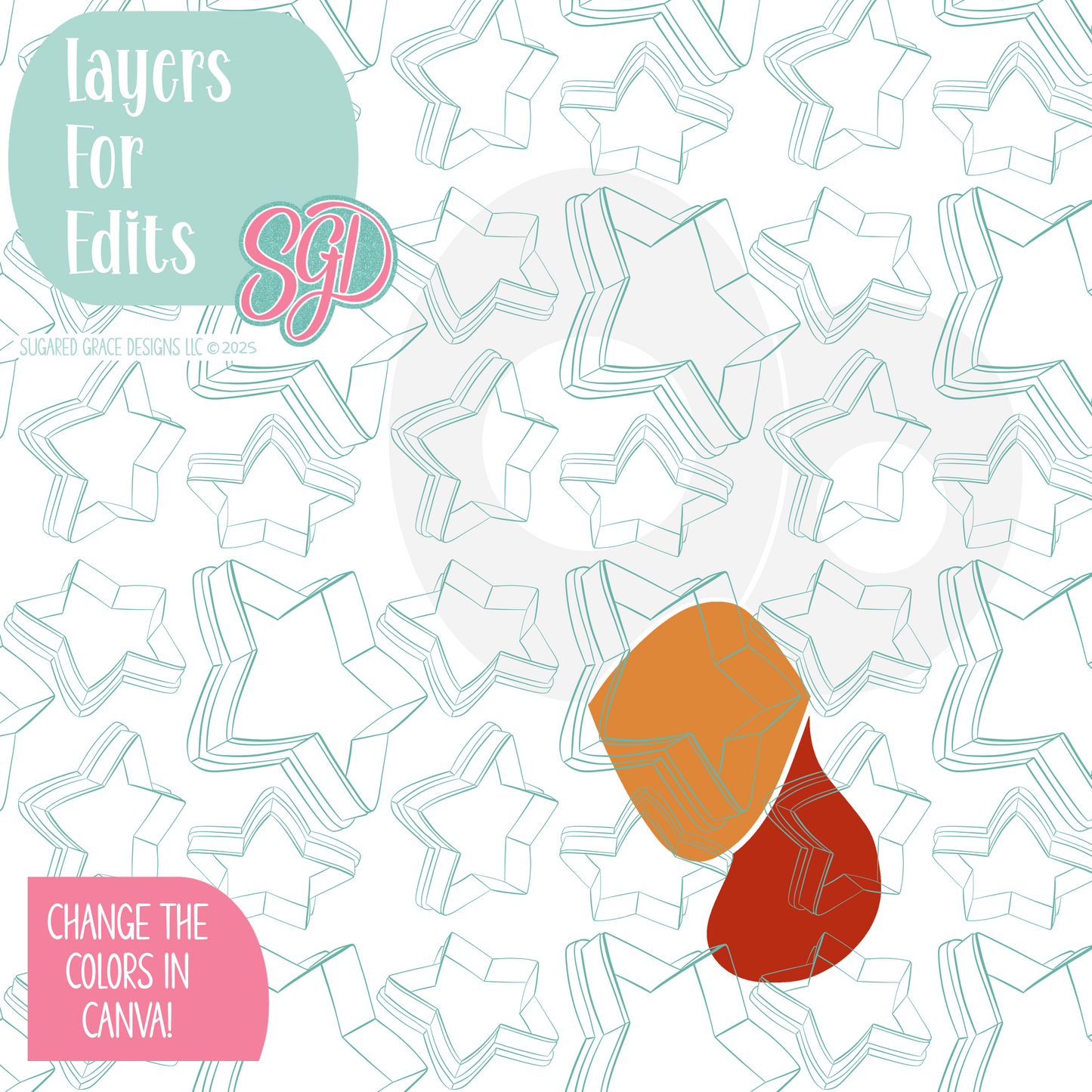 Turkey Eyes Cookie Cutter STL File with PNG Images to Match - For 3D Printing and Edible Ink Printers