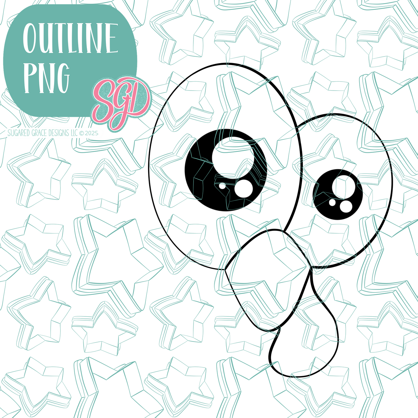 Turkey Eyes Cookie Cutter with PNG Images to Match - Hand Drawn Graphics for Edible Ink Printers