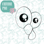 Turkey Eyes Cookie Cutter with PNG Images to Match - Hand Drawn Graphics for Edible Ink Printers